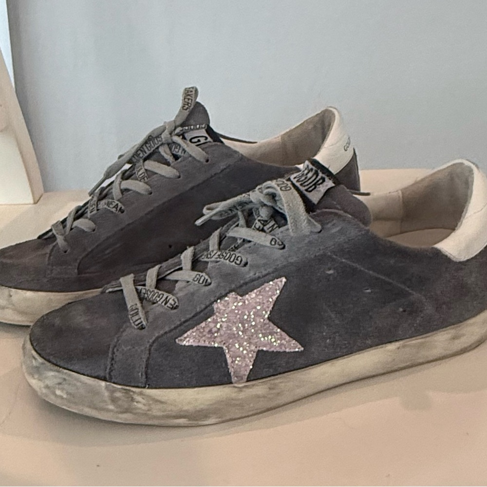 Golden Goose Superstar Gray and Pink Sneakers